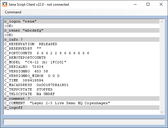 XenaScriptClient